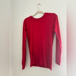 lululemon athletica red long sleeve swiftly tech